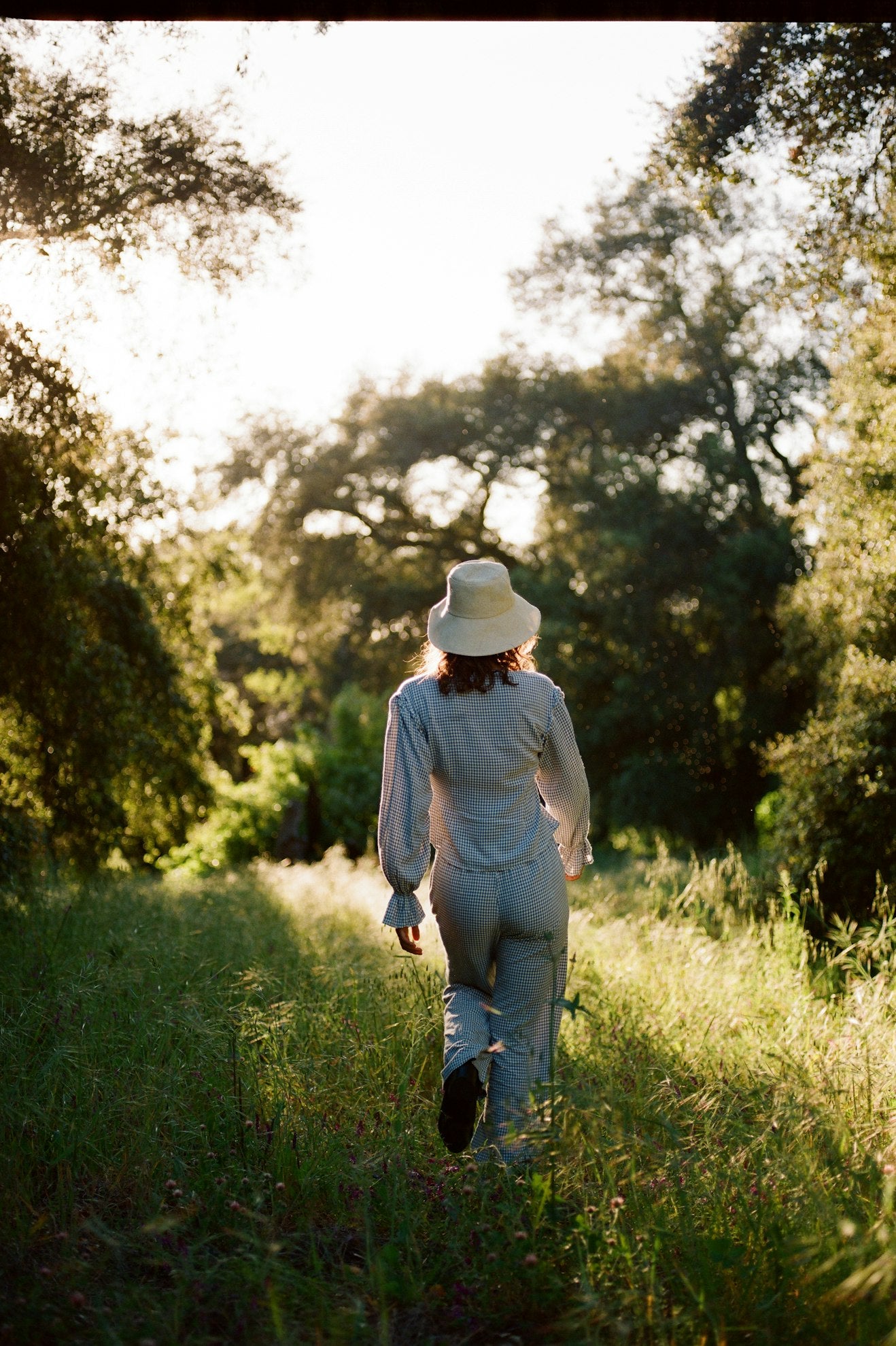 Hudson Lounge Pant - Azure Blue Gingham - Image 4